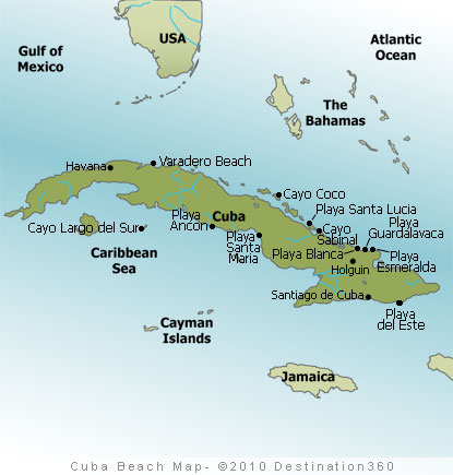 cuba-beaches-map | The History, Culture and Legacy of the People of Cuba