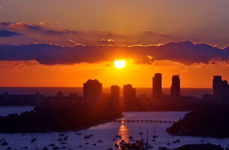 The Sun rises over Miami Beach on a beautiful morning. | The History ...