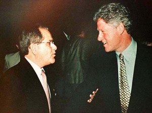 CUBAN EXILE LEADER CANOSA WITH U.S. PRESIDENT CLINTON