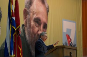 Raul Castro addresses the attendees to the Congress of the Communist Party Cubano.raul Castro is addressed attendees at the Congress of the Cuban Communist Party. ISMAEL FRANCISCO AFP 