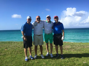 Larry Glick, Ed Russo, Ron Lieberman, and companion on the links in Cuba in a photo posted on Facebook.