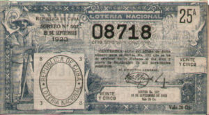 Cuban Lottery Ticket.