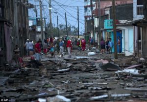 Hurricane Mathews damages in Baracoa, Cuba. 