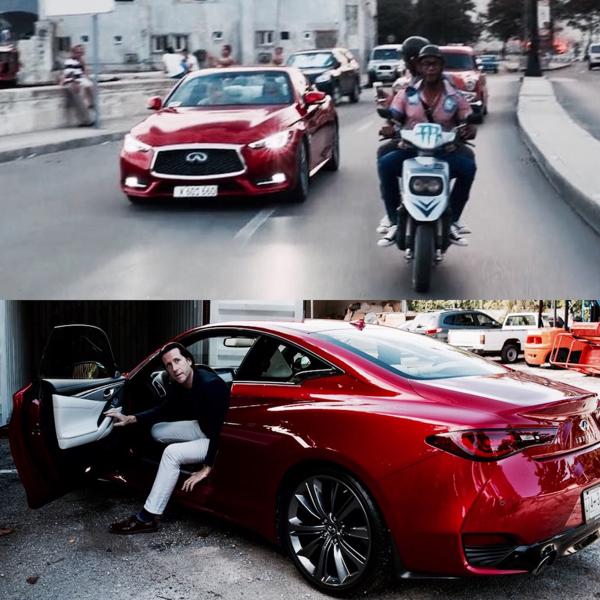 Albaisa junto a una de sus creaciones, el espectacular Infiniti Q60 de la firma de lujo de Nissan.