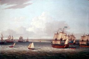 "In action the English involved 53 ships and 22,000 men Almirant George Pockock and Count of Albemarle George Keppel. "In the action the English involved 53 ships and 22,000 men. Almirant George Pockock and Count of Albemarle George Keppel. 