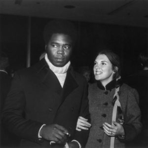  American actor Tyne Daly and her husband, Cuban-born actor George Stanford Brown, attend a performance of the British National Theatre, London, England.  (Photo by Fotos International /Getty Images).