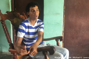 Cuban Federation for LGBTI Rights President Nelson Gandulla speaks to the Washington Blade at his home in Cienfuegos, Cuba, on May 16, 2017. (Washington Blade photo by Michael K. Lavers)