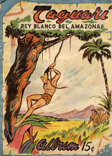 Cubierta del álbum Taguarí Rey Blanco del Amazonas en las postalitas cubanas. 