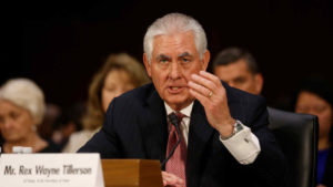 Tillerson testifies before a Senate Foreign Relations Committee confirmation hearing in Washington