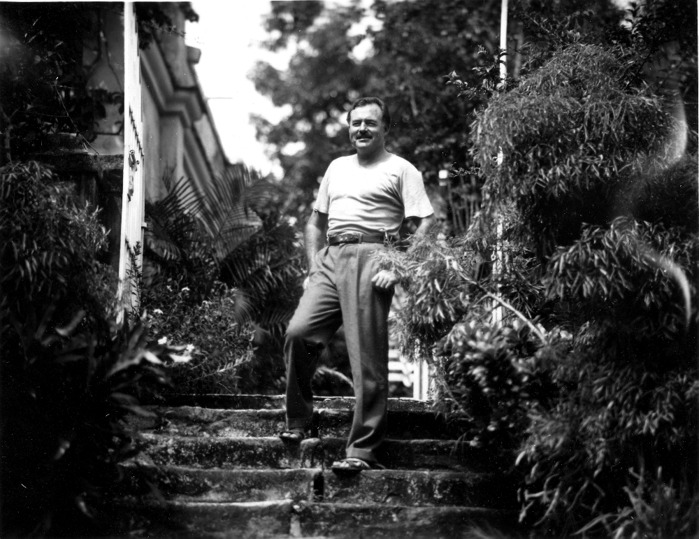 EH 6667P Ernest Hemingway at his home, Finca Vigia, in Cuba.  Please credit "Ernest Hemingway Collection/John F. Kennedy Presidential Library and Museum, Boston"