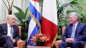 Díaz-Canel-recibe-a-canciller-francés