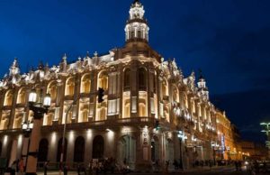 The Majestic Building of the Galician Center in Havana.  