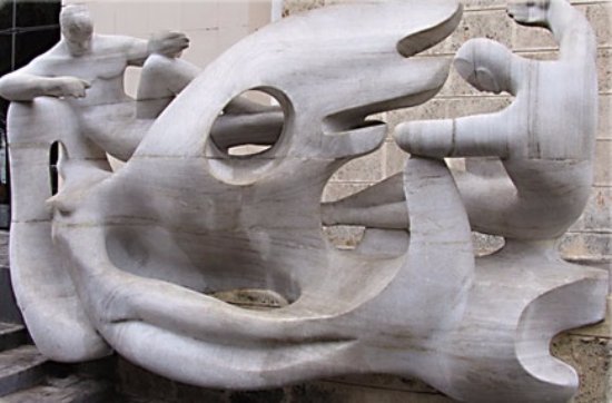 Form Space and Light. Marble sculpture by Rita Longa 1953, outside the Museum of Art (New Building) in Havana/Cuba 