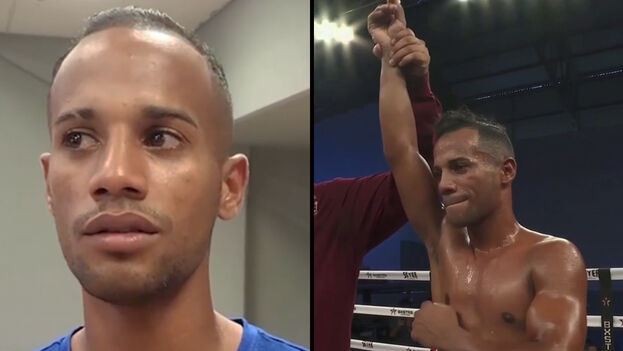 El boxeador Billy Rodríguez abandonó al equipo Domadores de Cuba tras su debut profesional en que venció a Miguel Ángel Luna. (Collage)